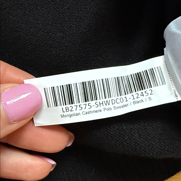 Quince Mongolian Cashmere Polo Sweater in black, size small - Picture 9 of 10